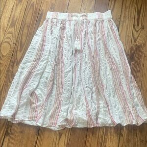 Catherine Malandrino White and Pink A-Line Skirt